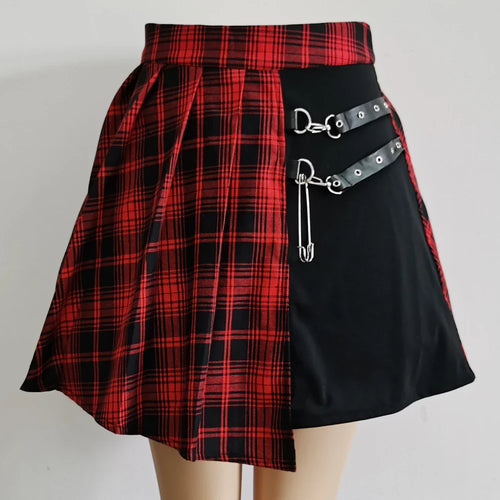 Chic Plaid Pleated Mini Skirt